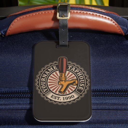 NAMEクラフトパーソナライズされたビールタップハウスブルワリーバー ラゲッジタグ (正面インサイチュ2)