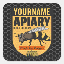 NAMEハニーパーソナライズされたビー養蜂場 スクエアシール