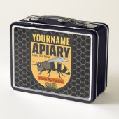 NAMEハニーパーソナライズされたビー養蜂場 メタルランチボックス (裏面)