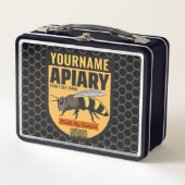 NAMEハニーパーソナライズされたビー養蜂場 メタルランチボックス (正面)