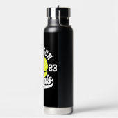 NAMEパーソナライズされたテニス選手ラケットボールコート ウォーターボトル (左面)