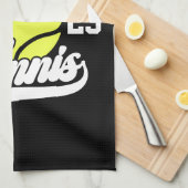 NAMEパーソナライズされたテニス選手ラケットボールコート キッチンタオル (四つ折り)