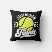 NAMEパーソナライズされたテニス選手ラケットボールコート クッション (正面)