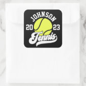 NAMEパーソナライズされたテニス選手ラケットボールコート スクエアシール (バッグ)