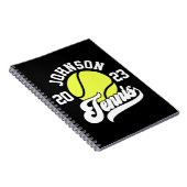 NAMEパーソナライズされたテニス選手ラケットボールコート ノートブック (右側)