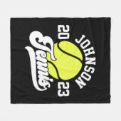 NAMEパーソナライズされたテニス選手ラケットボールコート フリースブランケット (正面(横))