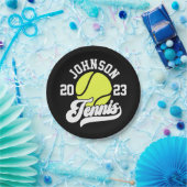 NAMEパーソナライズされたテニス選手ラケットボールコート ペーパープレート (パーティー)