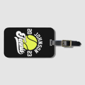 NAMEパーソナライズされたテニス選手ラケットボールコート ラゲッジタグ (正面横)