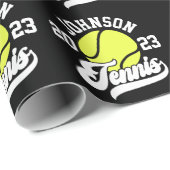 NAMEパーソナライズされたテニス選手ラケットボールコート ラッピングペーパー (ロールコーナー)