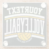 NAMEパーソナライズされたバレーボール選手スクールチーム ガラスコースター (裏面)