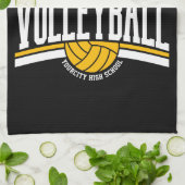 NAMEパーソナライズされたバレーボール選手スクールチーム キッチンタオル (折り畳み)