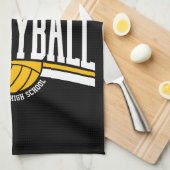 NAMEパーソナライズされたバレーボール選手スクールチーム キッチンタオル (四つ折り)