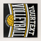 NAMEパーソナライズされたバレーボール選手スクールチーム ジグソーパズル (横)