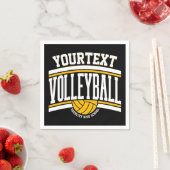 NAMEパーソナライズされたバレーボール選手スクールチーム スタンダードカクテルナプキン (インサイチュ)