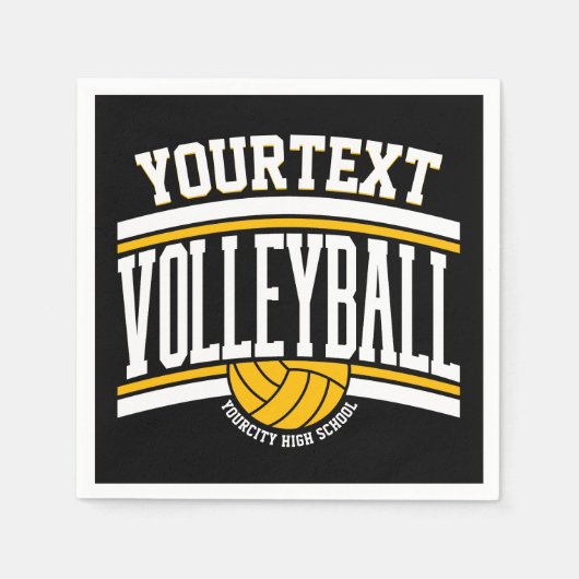 NAMEパーソナライズされたバレーボール選手スクールチーム スタンダードカクテルナプキン (正面)