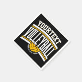 NAMEパーソナライズされたバレーボール選手スクールチーム スタンダードカクテルナプキン (角)