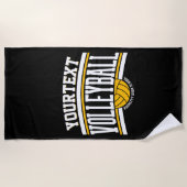 NAMEパーソナライズされたバレーボール選手スクールチーム ビーチタオル (正面)