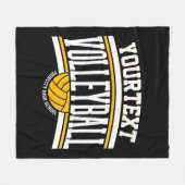 NAMEパーソナライズされたバレーボール選手スクールチーム フリースブランケット (正面(横))