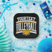 NAMEパーソナライズされたバレーボール選手スクールチーム ペーパープレート (パーティー)