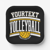 NAMEパーソナライズされたバレーボール選手スクールチーム ペーパープレート (正面)