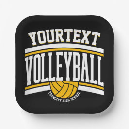 NAMEパーソナライズされたバレーボール選手スクールチーム ペーパープレート
