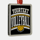NAMEパーソナライズされたバレーボール選手スクールチーム メタルオーナメント (右)