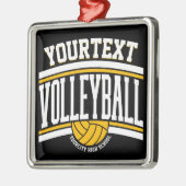 NAMEパーソナライズされたバレーボール選手スクールチーム メタルオーナメント (左)