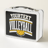 NAMEパーソナライズされたバレーボール選手スクールチーム メタルランチボックス (裏面)