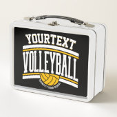 NAMEパーソナライズされたバレーボール選手スクールチーム メタルランチボックス (正面)
