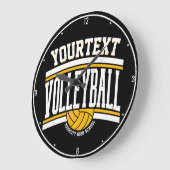 NAMEパーソナライズされたバレーボール選手スクールチーム ラージ壁時計 (傾斜)