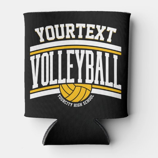 NAMEパーソナライズされたバレーボール選手スクールチーム 缶クーラー (正面)