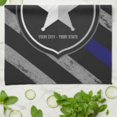 NAMEパーソナライズされた警察官の保安官の警察旗 キッチンタオル (折り畳み)