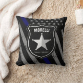 NAMEパーソナライズされた警察官の保安官の警察旗 クッション (ブランケット)