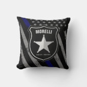 NAMEパーソナライズされた警察官の保安官の警察旗 クッション (正面)