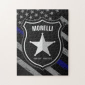 NAMEパーソナライズされた警察官の保安官の警察旗 ジグソーパズル (縦)