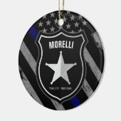 NAMEパーソナライズされた警察官の保安官の警察旗 セラミックオーナメント (左)