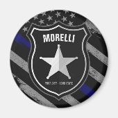 NAMEパーソナライズされた警察官の保安官の警察旗 マグネット (正面)