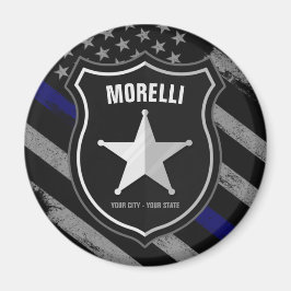 NAMEパーソナライズされた警察官の保安官の警察旗 マグネット