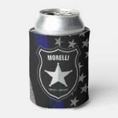 NAMEパーソナライズされた警察官の保安官の警察旗 缶クーラー (缶正面)