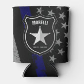 NAMEパーソナライズされた警察官の保安官の警察旗 缶クーラー (正面)