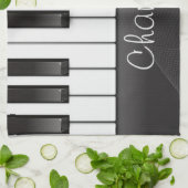 NAMEピアニストパーソナライズされたピアノ鍵音楽先生 キッチンタオル (折り畳み)