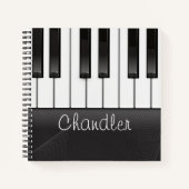 NAMEピアニストパーソナライズされたピアノ鍵音楽先生 ノートブック (正面)