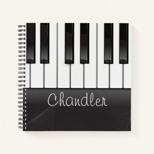 NAMEピアニストパーソナライズされたピアノ鍵音楽先生 ノートブック (正面)