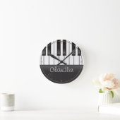 NAMEピアニストパーソナライズされたピアノ鍵音楽先生 ラウンド壁時計 (ホーム)