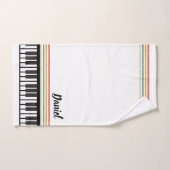 NAMEピアニストパーソナライズされたピアノ鍵 バスタオルセット (ハンドタオル)
