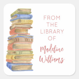 Nameライブラリからのブックスタック蔵書票 スクエアシール