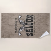 NAMEワイルド·パーソナライズされたウェスト·ガン·リボルバー·サロン ビーチタオル (正面)