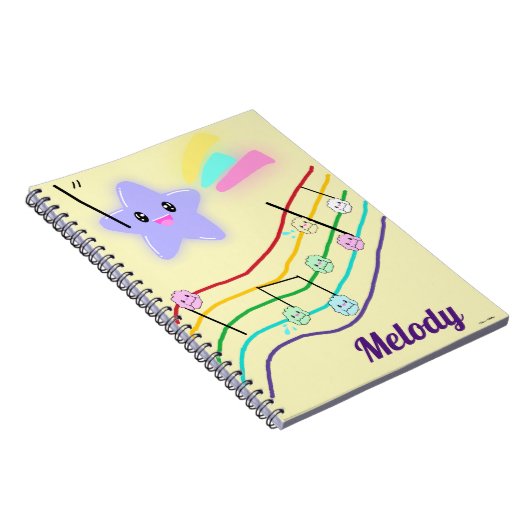 Name パーソナライズされた Animal Music Notesスコアかわいい ノートブック (右側)