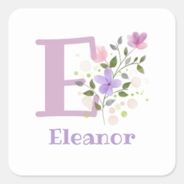 Name パーソナライズされた EleanorとFirstイニシャル。 スクエアシール