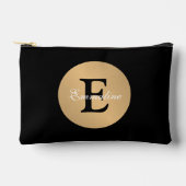 Name パーソナライズされた Monogram in Circleボタン切り出し アクセサリーポーチ (正面)